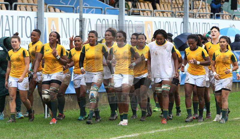 Cattolica Test Match Donne, Prato, stadio Chersoni 25/11/2018, Italia Donne v Sudafrica Donne, warm-up, la squadra sudafricana. Foto Daniele Resini/Fotosportit