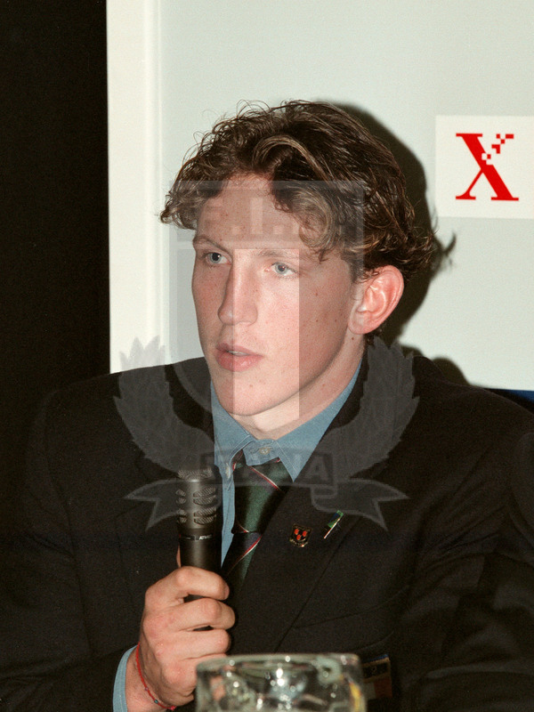 Rugby World Cup 1999, qualificazioni, Huddersfield 22/11/1998, Inghilterra v Italia, conferenza stampa, Mauro Bergamasco. Foto Daniele Resini/Fotosportit