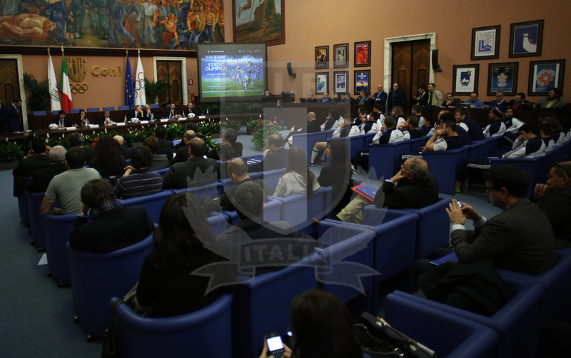 Roma 23-01-2013 Rugby: conferenza stampa di presentazione del 6 Nazioni 2014 presso il Salone d\