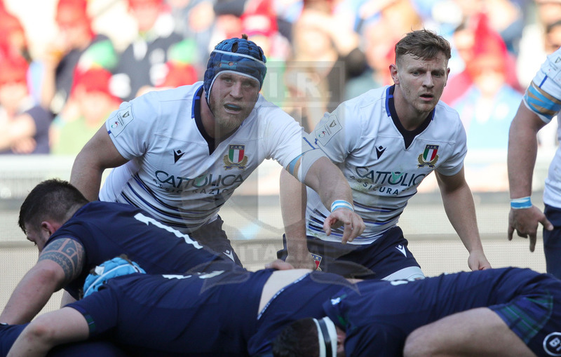 Guinness Sei Nazioni 2020, Round 3, Roma, Stadio Olimpico, 22/02/2020, Italia v Scozia. Luca Bigi e Callum Braley. Foto Roberto Bregani/Fotosportit
