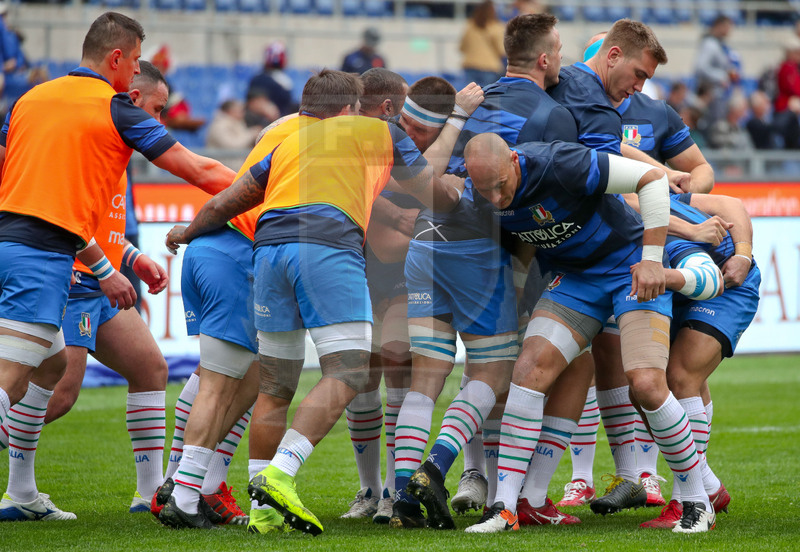 Guinness Sei Nazioni 2019, Round 5, Roma, Stadio Olimpico, 16/03/2019, Italia v Francia. Il warm-up degli azzurri. Foto Roberto Bregani/Fotosportit