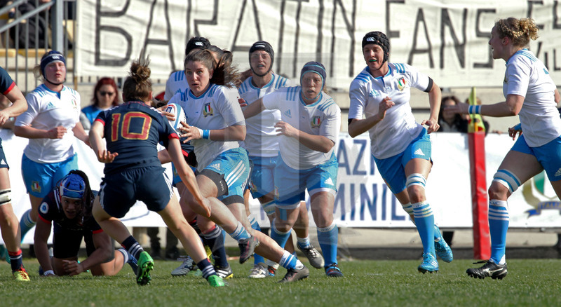 RBS Sei Nazioni Donne 2017, Parma, stadio Sergio Lanfranchi 12/03/2017, Italia Donne v Francia Donne, Maria Magatti con le avanti in sostegno. Foto Daniele Resini/Fotosportit
