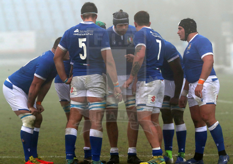 Test match, Parma, stadio Lanfranchi 18/12/2021, Italia Emergenti v Romania, consulto degli Azzurri. Foto Daniele Resinii/Fotosportit
