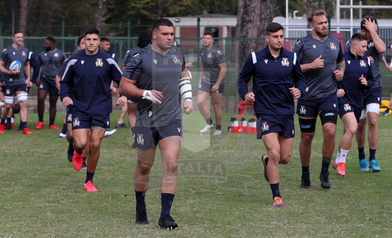 Autumn Nations Cup, Italia v Nuova Zelanda, Roma, Centro Coni Giulio Onesti 05/11/2021, team run della Nazionale Maggiore,