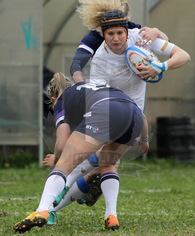 Natwest Sei Nazioni Donne 2018, round 5, Padova, stadio Plebiscito 18/03/2018, Italia Donne v Scozia Donne, Isabella Locatelli difende palla. Foto Daniele Resini/Fotosportit