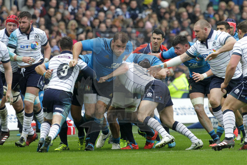 RBS Sei Nazioni 2017, Edimburgo, Murrayfield stadium 18/03/2017, Scozia v Italia, rolling maul con Lorenzo Cittadini in evidenza. Foto Daniele Resini/Fotosportit