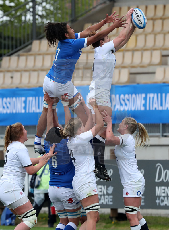 Sei Nazioni Donne 2021, Parma, stadio Lanfranchi 10/04/2021, Italia v Inghilterra, Giada Franco contende touche. foto Daniele Resini/Fotosportit