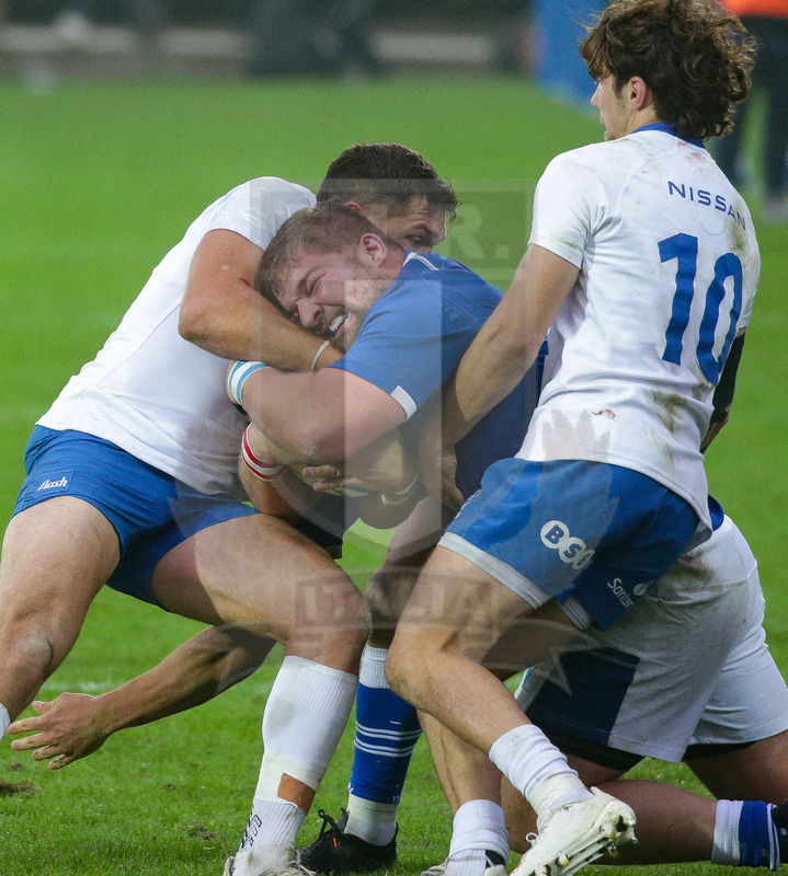 Autumn Nations Series 2021, Parma, Stadio Lanfranchi, 20-11-2021, Italia vs Uruguay. Pietro Ceccarelli placcato da Tomas Inciarte. Foto: Roberto Bregani/Fotosportit