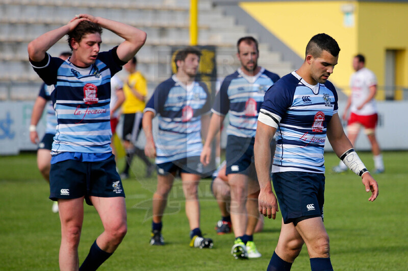 Rugby, Serie A 2015-2016, Finale, Viadana (MN), Stadio Zaffanella, 22-05-2016, Conad Reggio v Tossini Pro Recco. La delusione dei giocatori del Recco. Foto: Roberto Bregani / Fotosportit