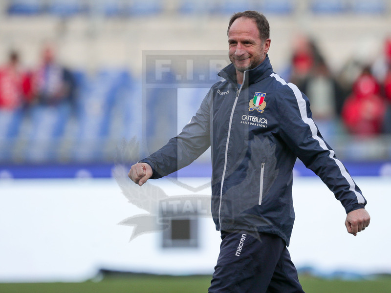 Guinness Sei Nazioni 2016, Round 2, Roma, Stadio Olimpico, 9/02/2019, Italia v Galles. Mike Cat durante il warm-up. Foto Roberto Bregani/Fotosportit