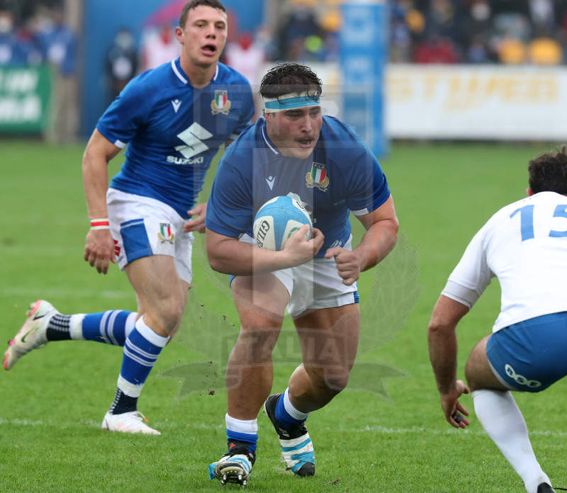 Autumn Nations Series 2021, Parma, stadio Lanfranchi 20/11/2021, Itallia v Uruguay, Ivan Nemer in percussione. Foto Daniele Resini/Fotosportit