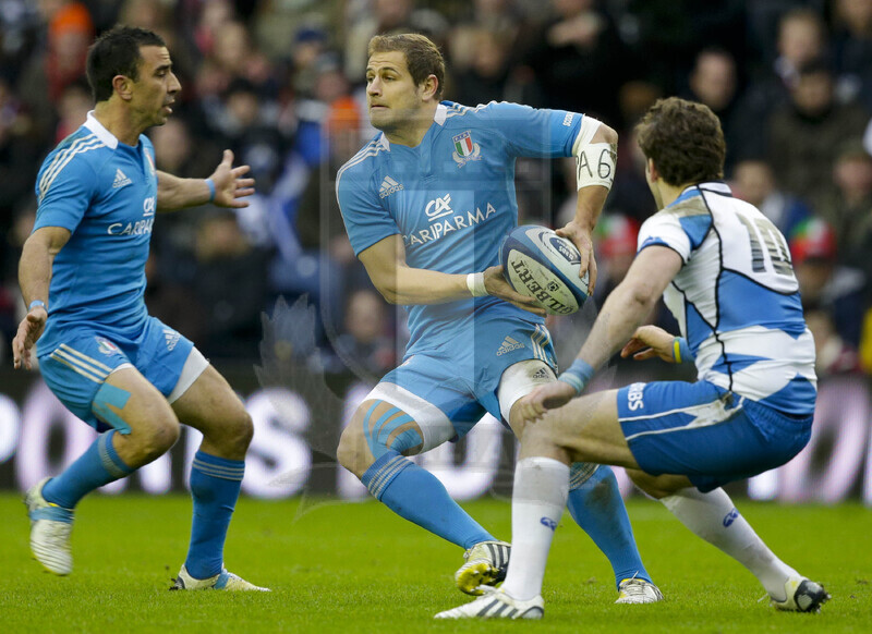 RBS 6 Nazioni 2013, Edimburgo, Murrayfield Stadium, 9-02-2013, Scozia v Italia. Botes ed Orquera