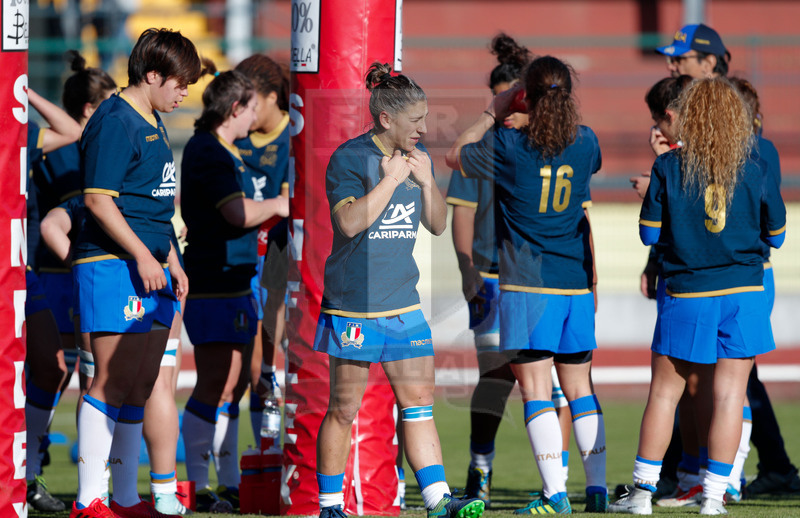 Test Match Rugby Femminile 2017, Biella, Stadio Vittorio Pozzo, 19-11-2017, Italia Donne v Francia Donne. Le azzurre durante il warm-up- Foto: Roberto Bregani