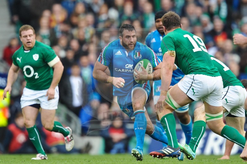 RBS Sei Nazioni, Aviva Stadium, Dublino, 8-03-2014, Irlanda-Italia. Robert Barbieri in attacco. Foto Elena Barbini