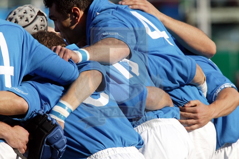 Sei Nazioni 2003, Roma, Stadio Flaminio 2003/02/15, Italia v Galles, Cristian Bezzi nel cerchio azzurro prima del match. Foto Daniele Resini/Fotosportit