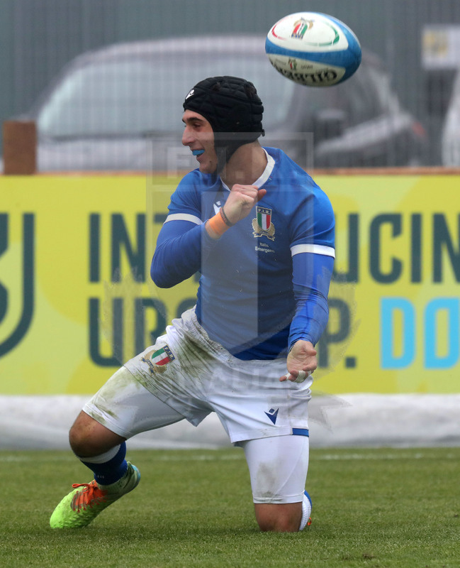 Test match, Parma, stadio Lanfranchi 18/12/2021, Italia Emergenti v Romania, Simone Gesi festeggia la seconda meta. Foto Daniele Resinii/Fotosportit