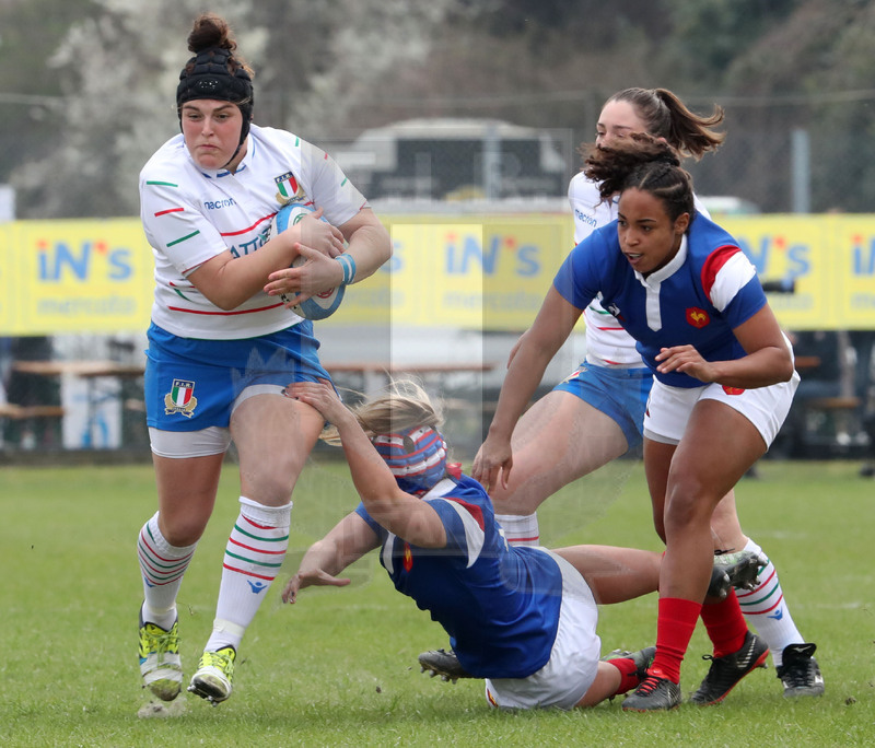Guinness Sei Nazioni 2019 Donne, Padova, stadio Plebiscito 17/03/2017, Italia Donne v Francia Donne, un break di Melissa Bettoni. Foto Daniele Resini/Fotosportit