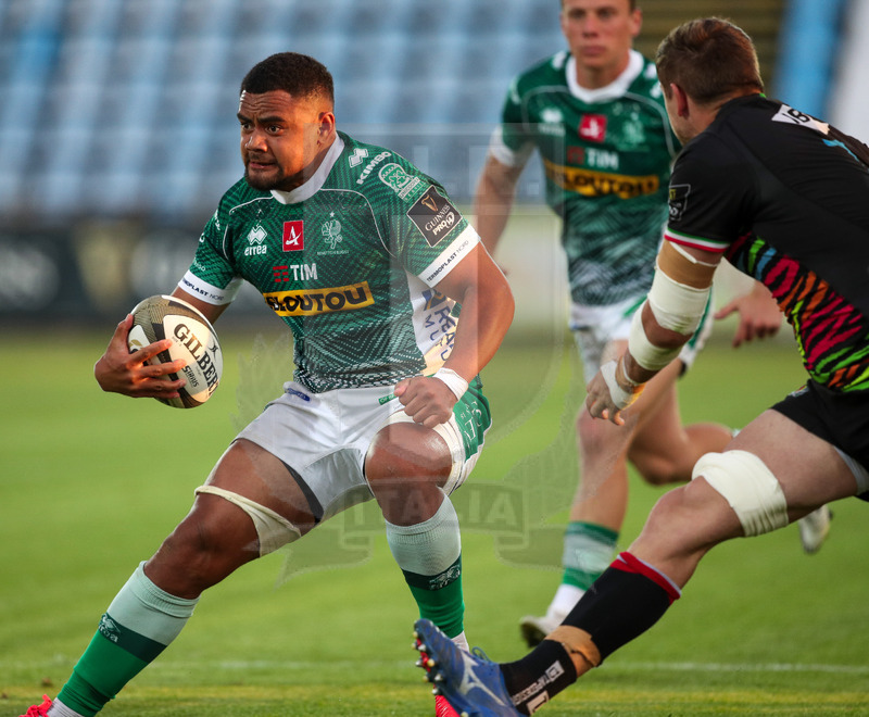 Guinness PRO14 Rainbow Cup 2020-2021, Parma, Stadio Lanfranchi, 7//05/2020, Zebre vs Benetton. Toa Halafihi attaccato da Johan Meyer. Foto: Roberto Bregani/Fotosportit