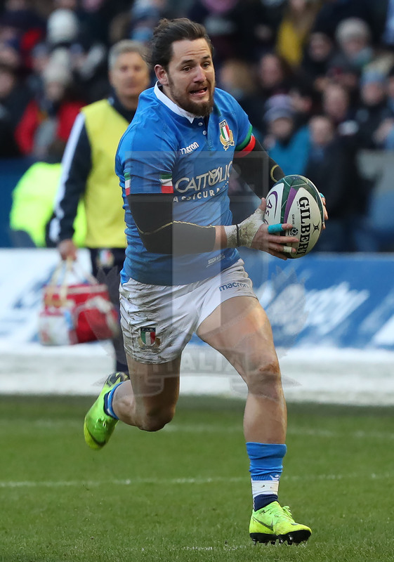 Guinness Sei Nazioni 2019, Round 1, Edimburgo, Murrayfield 02/02/2019, Scozia v Italia, Michele Campagnaro. Foto Daniele Resini/Fotosportit