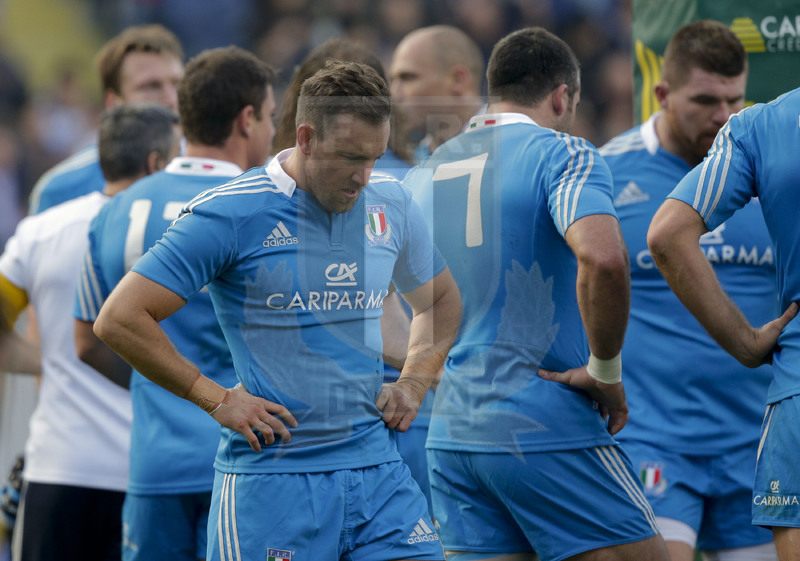 Cariparma Test Match 2013, Torino, Stadio Olimpico, 9-11-2013, Italia v Australia. La delusione di Alberto di Bernardo e compagni Foto Roberto Bregani / Fotosportit