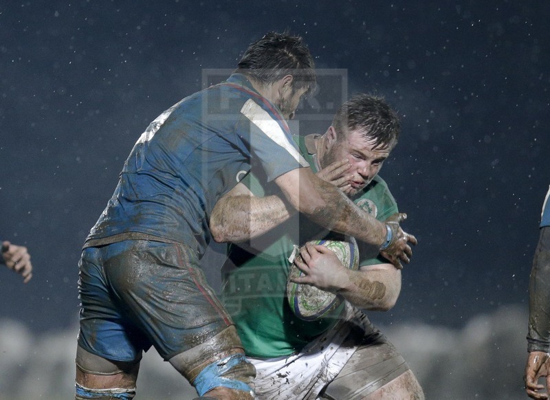 RBS 6 Nazioni U20 2015, Biella, Stadio Pozzo Lamarmora, 6-02-2015, Una carica di Conan O\