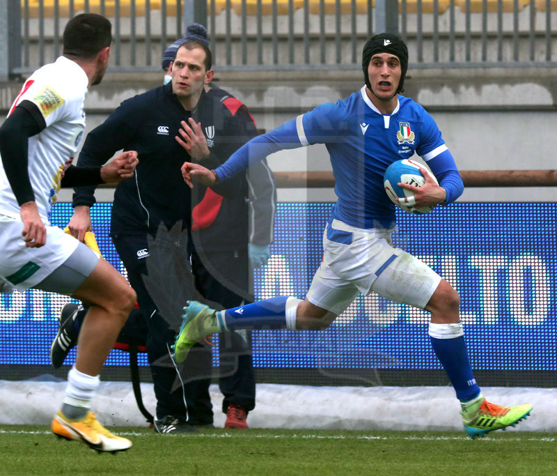 Test match, Parma, stadio Lanfranchi 18/12/2021, Italia Emergenti v Romania, Simone Gesi verso la meta. Foto Daniele Resinii/Fotosportit