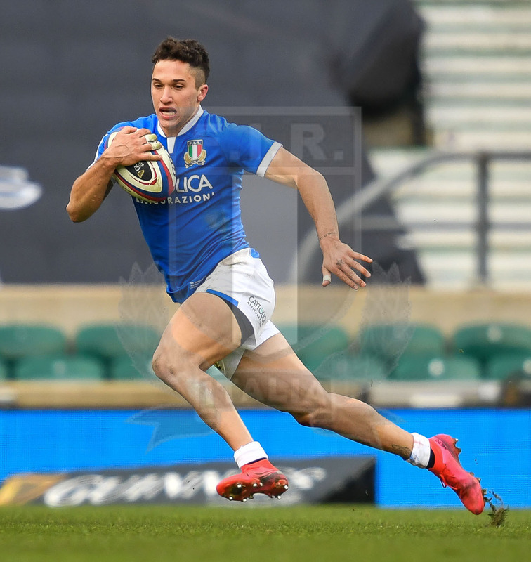 Guinness Sei Nazioni 2021, Round 2, Londra, Twickenham 13/02/2021, Inghilterra v Italia, una corsa di Jacopo Trulla. Foto Graig Thomas/Fotosportit