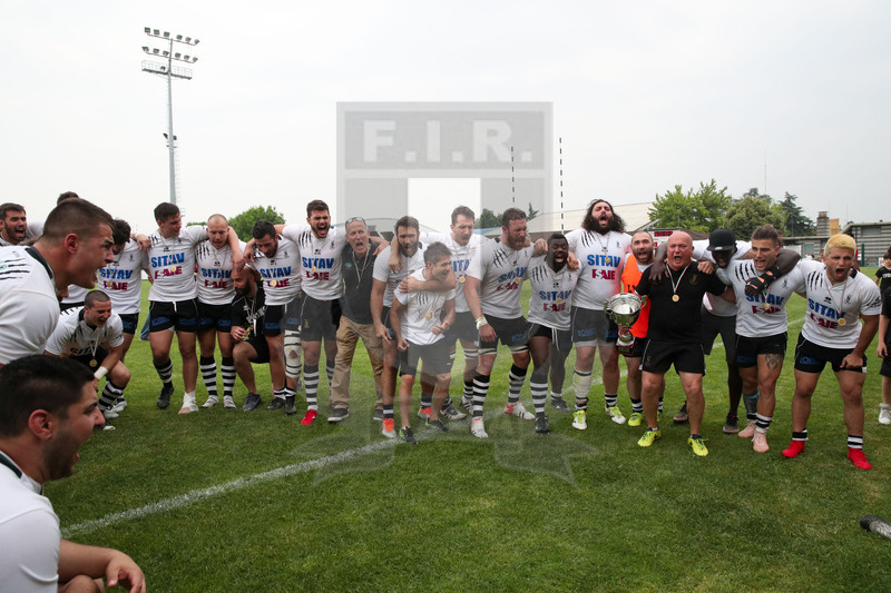 Rugby, Finale Serie A, Piacenza, Stadio Beltrametti, 9/06/2019, SITAV Lyons Piacenza v HSB Rugby Colorno. La festa dei giocatori del Sitav Lyons Piacenza. Foto Roberto Bregani/Fotosportit.