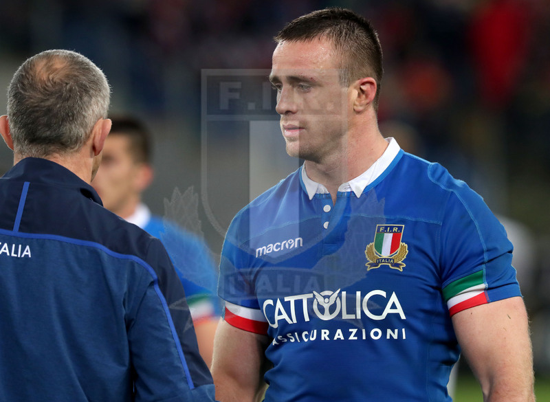 Guinness Sei Nazioni 2019, Round 2, Roma, Stadio Olimpico 09/02/2019, Italia v Galles, la delusione di Bram Steyn a fine match. Foto Daniele Resini/Fotosportit