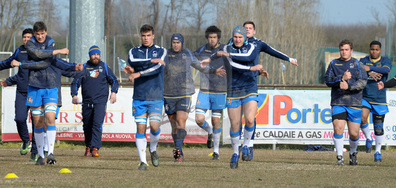 Test match U18, Badia Polesine 24/02/2018, Italia U18 v Francia U18, warm up.