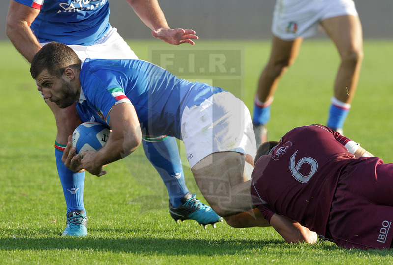 Cattolica Test Match 2018, Firenze, stadio Artemio Franchi 10/11/2018, Italia v Gorgia, Tommaso Castello portato a terra Foto Daniele Resini/Fotosportit