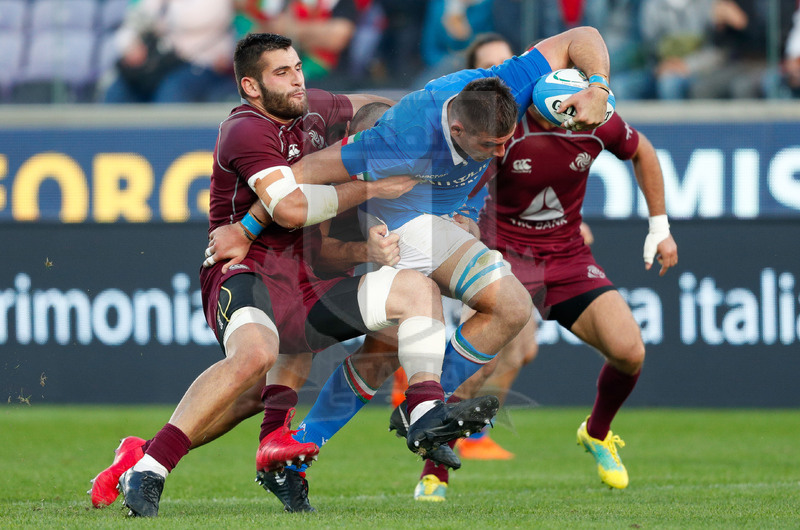 Cattolica Test Match 2018, Firenze, stadio Artemio Franchi 10/11/2018, Italia v Gorgia, Una carica di Jake Polledri. Foto Roberto Bregani.