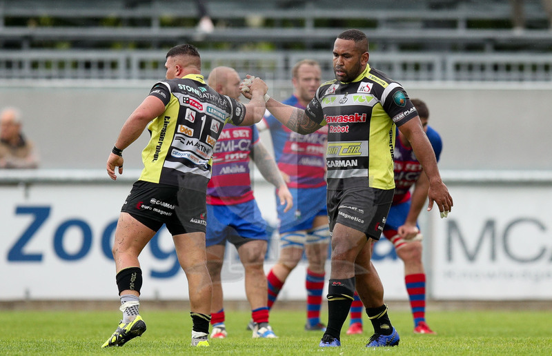 Campionato Top12 2018-2019, Finale, Calvisano (BS), Peroni Stadium, 18/05/2019, Rugby Calvisano v Rugby Rovigo. Samuele Vunisa festeggia con Danilo Fischetti. Foto: Roberto Bregani/Fotosporti