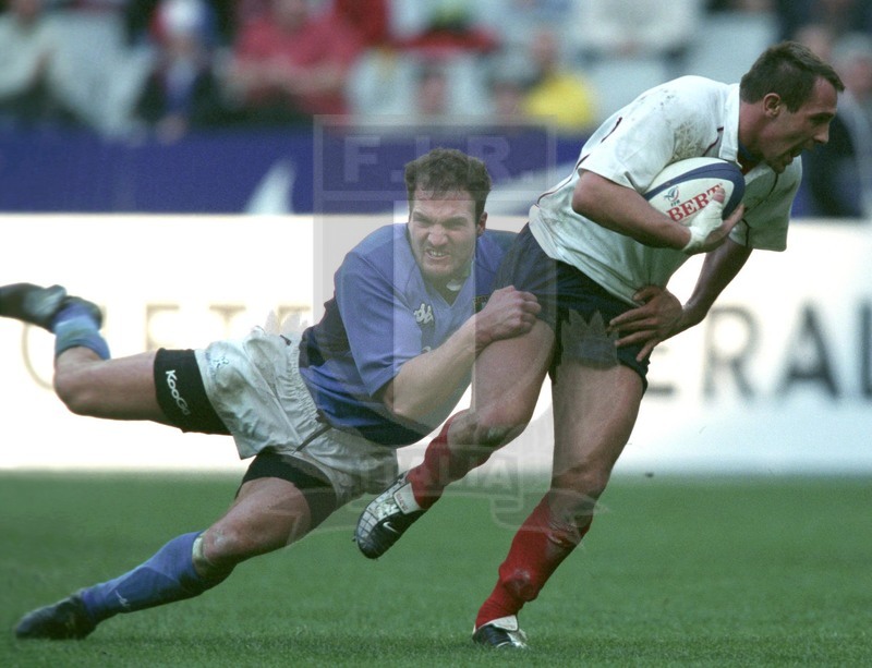 Sei Nazioni 2002, Parigi, Stade de France 2002/02/02, Denis Dallan placca David Bory Foto Daniele Resini/Fotosportit