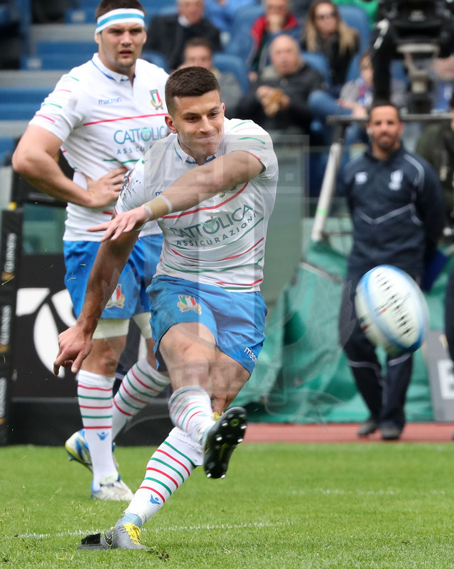 Guinness Sei Nazioni 2019, Round 5, Roma, stadio Olimpico 16/03/2019, Italia v Francia, Tommaso Allan. Foto Daniele Resini/Fotosportit