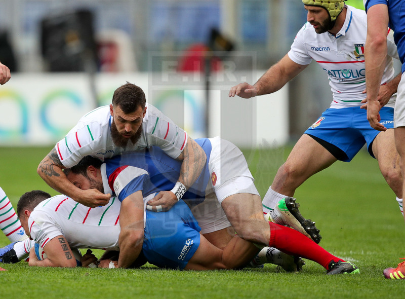 Guinness Sei Nazioni 2019, Round 5, Roma, Stadio Olimpico, 16/03/2019, Italia v Francia. Jarden Hayward in tuck. Foto Roberto Bregani/Fotosportit