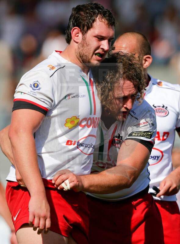 Rugby, Serie A 2015-2016, Finale, Viadana (MN), Stadio Zaffanella, 22-05-2016, Conad Reggio v Tossini Pro Recco. Roberto Mandelli e Alessandro Devodier. Foto: Roberto Bregani / Fotosportit