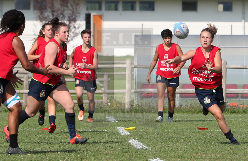 Raduno Nazionale Italiana Donne, Parma, Cittadella del Rugby 13/09/2020, Veronica Madia apre palla. Foto Daniele Resini/Fotosportit