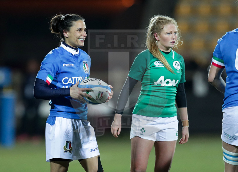 Guinness Sei Nazioni 2019 Donne, Round 3, Parma, Stadio Lanfranchi, 23/02/2019, Italia Donne v Irlanda Donne. Sara Barattin e Kathryn Dane. Foto Roberto Bregani/Fotosportit
