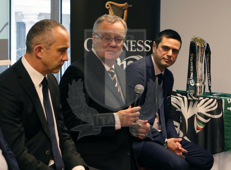 Milano, 19/12/2016, presentazione del derby fra Zebre e Benetton Treviso, l’intervento di David Jordan, direttore del Guinnes Pro 12.