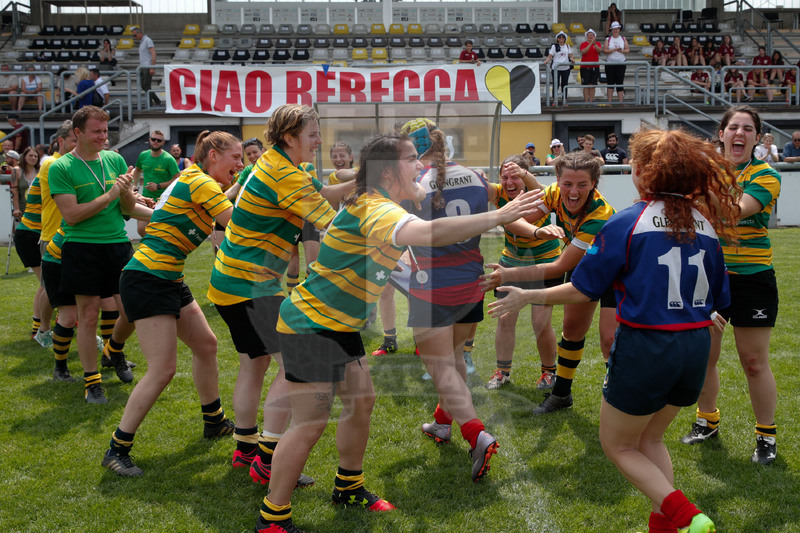Finali Trofeo Interregionale U16 e Coppa Italia Femminile Seniores Femminile "Trofeo Rebecca Braglia", Calvisano (BS), Pata Stadium, 2-3 Giugno 2018. Le atlete del Montebelluna accompagnano l\