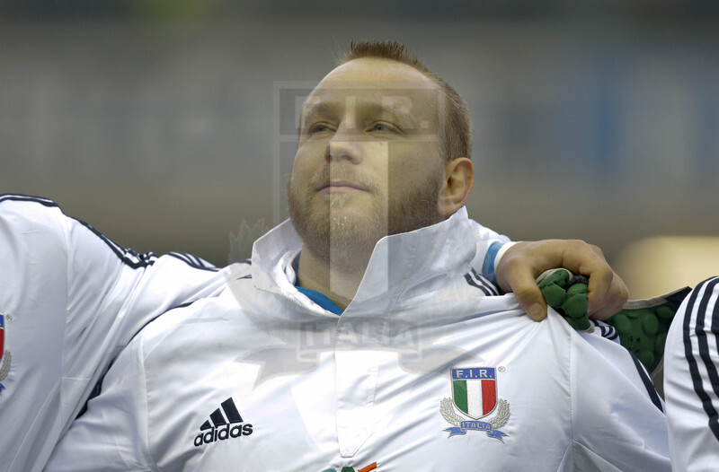 RBS 6 Nazioni 2013, Edimburgo, Murrayfield Stadium, 9-02-2013, Scozia v Italia. Leonardo Ghiraldini durante l\