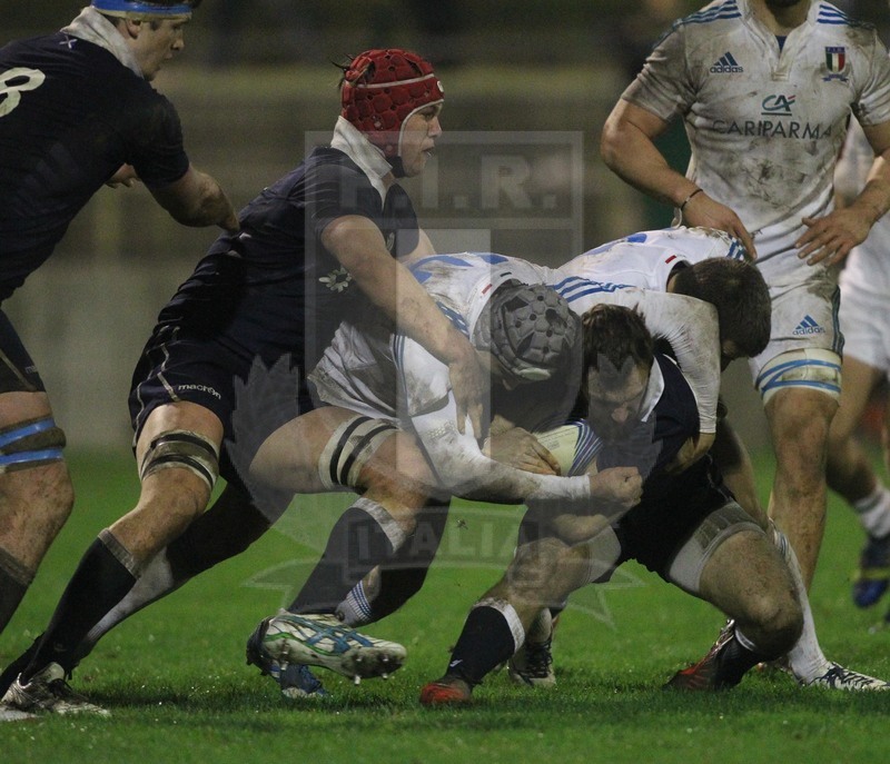 Rbs 6 Nazioni Under 20, Fontanafredda 21/02/2014, Italia U20 v Scozia U20, McAndrew preso da Di Giulio e Buscema.