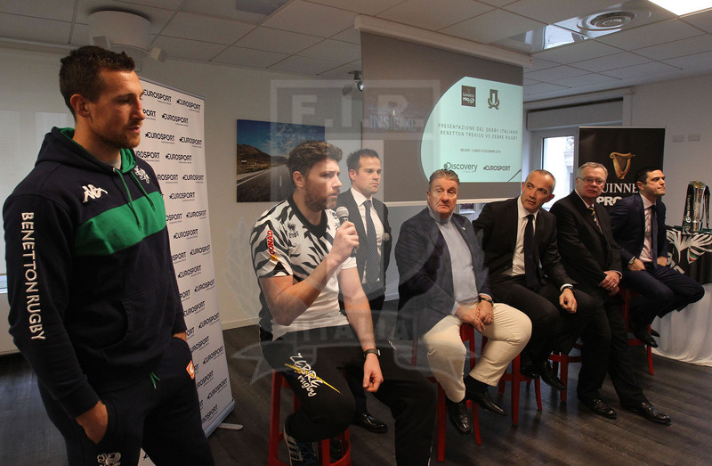 Milano, 19/12/2016, presentazione del derby fra Zebre e Benetton Treviso, l\