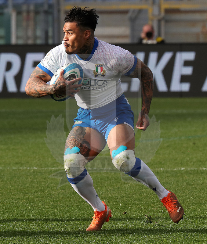 Guinness Sei Nazioni 2021, Round 1, Roma, stadio Olimpico 06/02/2021, Italia v Francia, Monty Ioane. Foto Daniele Resini/Fotosportit