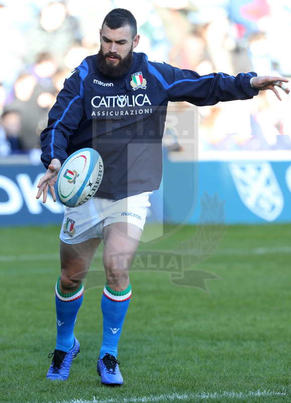 Guinness Sei Nazioni 2018, Round 1, Edimburgo, Murrayfield 02/02/2019, Scozia v Italia, warm up degli Azzurri, Jaiden Hayward. Foto Daniele Resini/Fotosportit