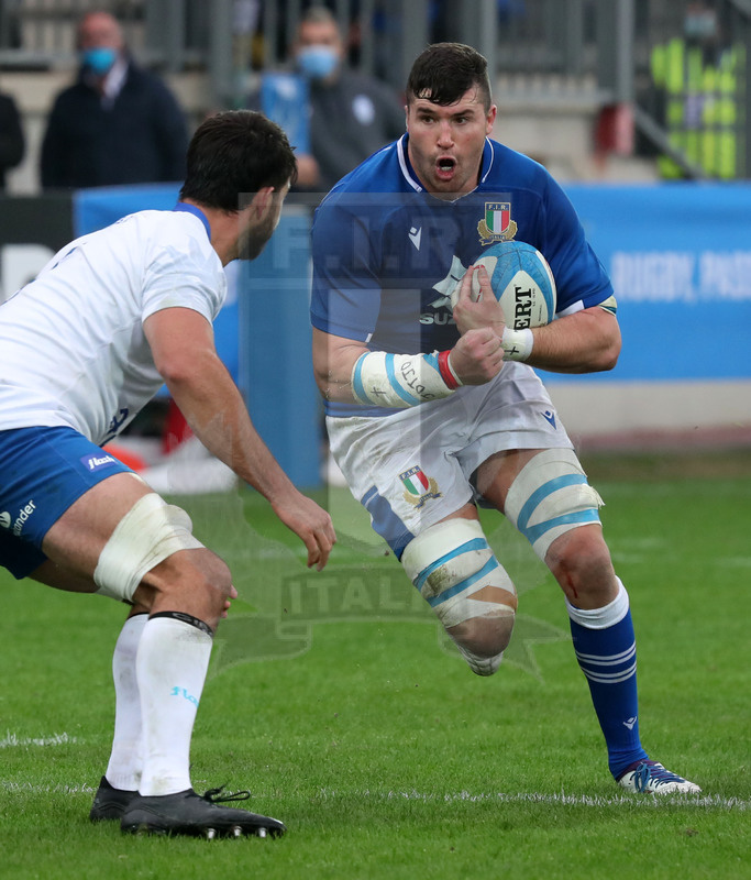 Autumn Nations Series 2021, Parma, stadio Lanfranchi 20/11/2021, Itallia v Uruguay, una carica di Sebastian Negri. Foto Daniele Resini/Fotosportit