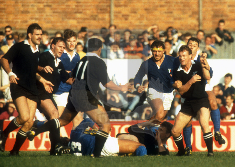 Rugby World Cup 1991, Pool 1, Leicester, Welfor Road 1310/1991, Italia v Nuova Zelanda, Foto Daniele Resini/Fotosportit