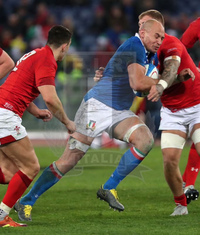 Guinness Sei Nazioni 2019, Round 2, Roma, Stadio Olimpico 09/02/2019, Italia v Galles, break di Sergio Parisse. Foto Daniele Resini/Fotosportit