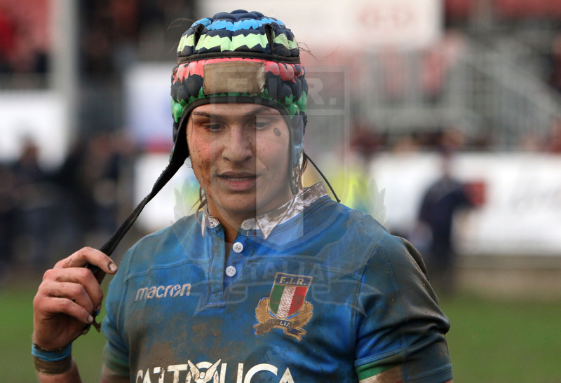 Cattolica Test Match Donne, Prato, stadio Chersoni 25/11/2018, Italia Donne v Sudafrica Donne, la Giordana Duca a fine match. Foto Daniele Resini/Fotosportit